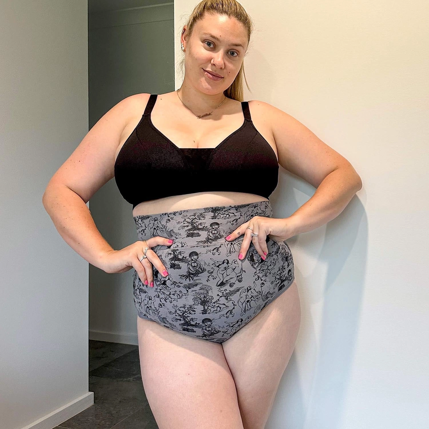 Organic Cotton Super High Waist Panties - Passion au Jardin - L'Amour Noir