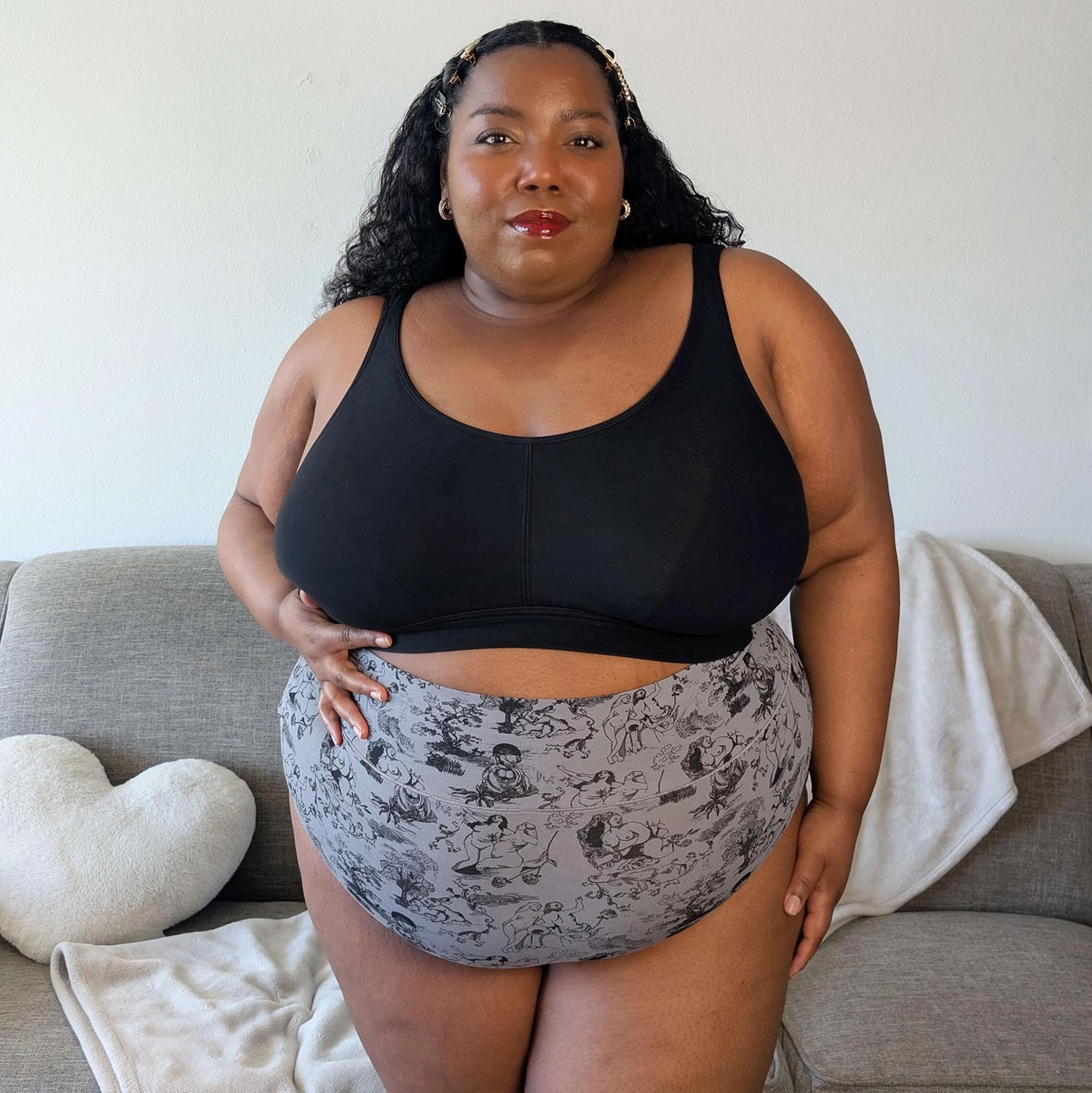 Organic Cotton Super High Waist Panties - Passion au Jardin - L'Amour Noir