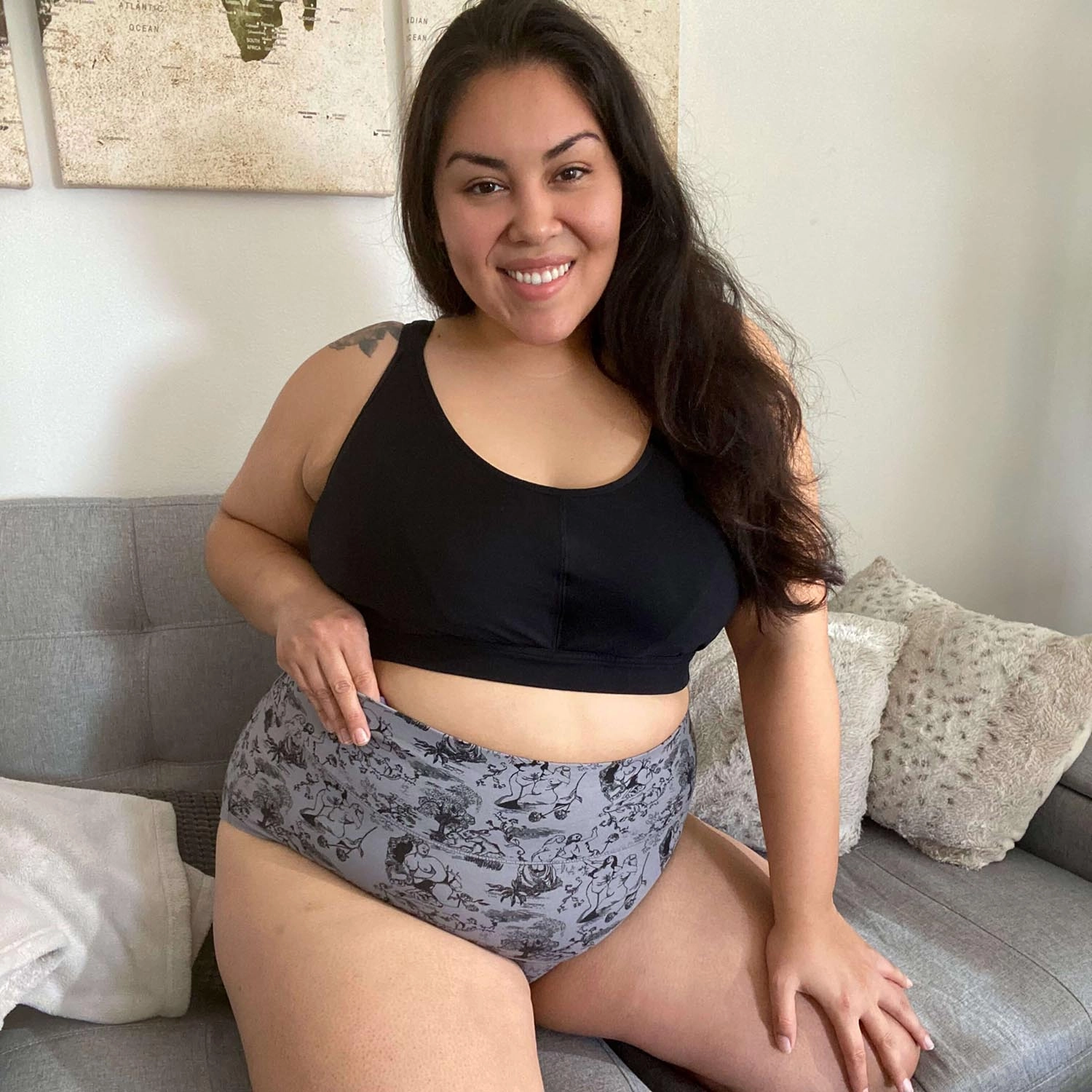 Organic Cotton Super High Waist Panties - Passion au Jardin - L'Amour Noir