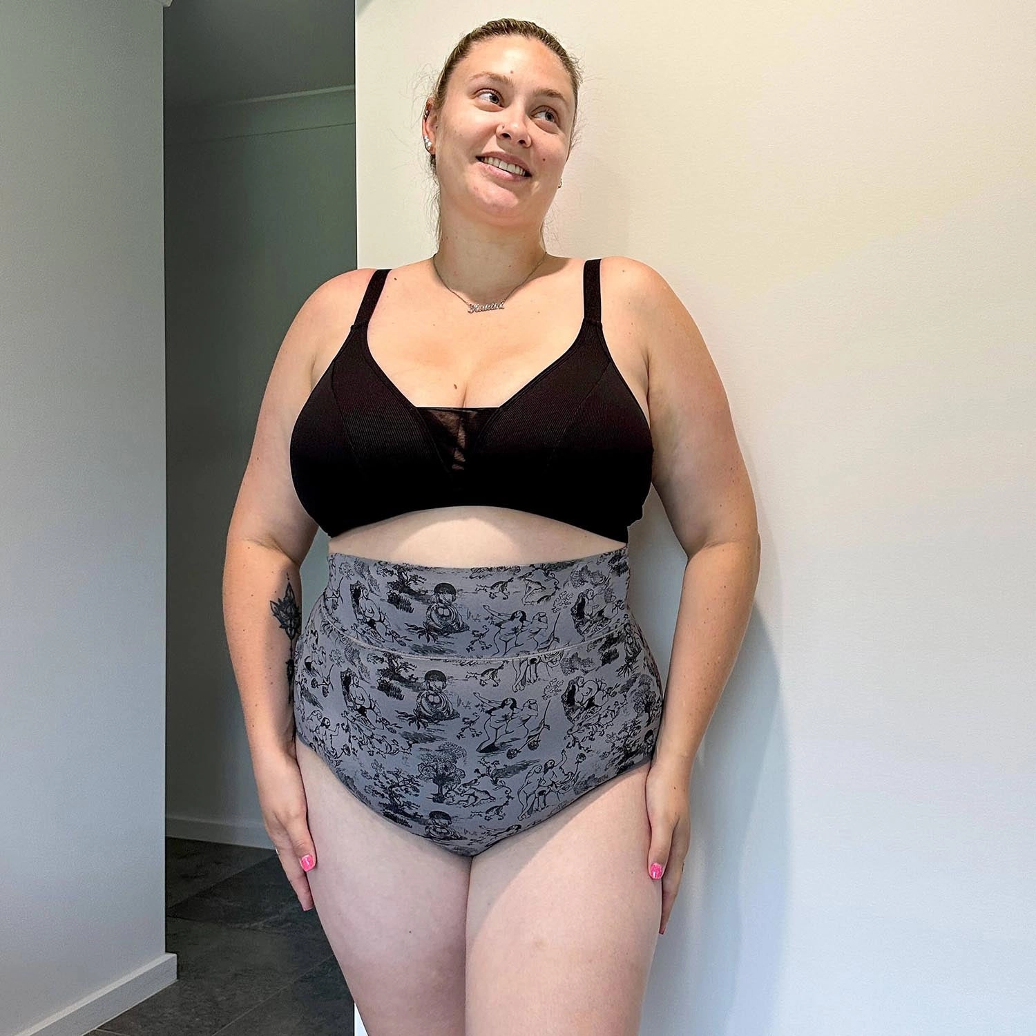 Organic Cotton Super High Waist Panties - Passion au Jardin - L'Amour Noir