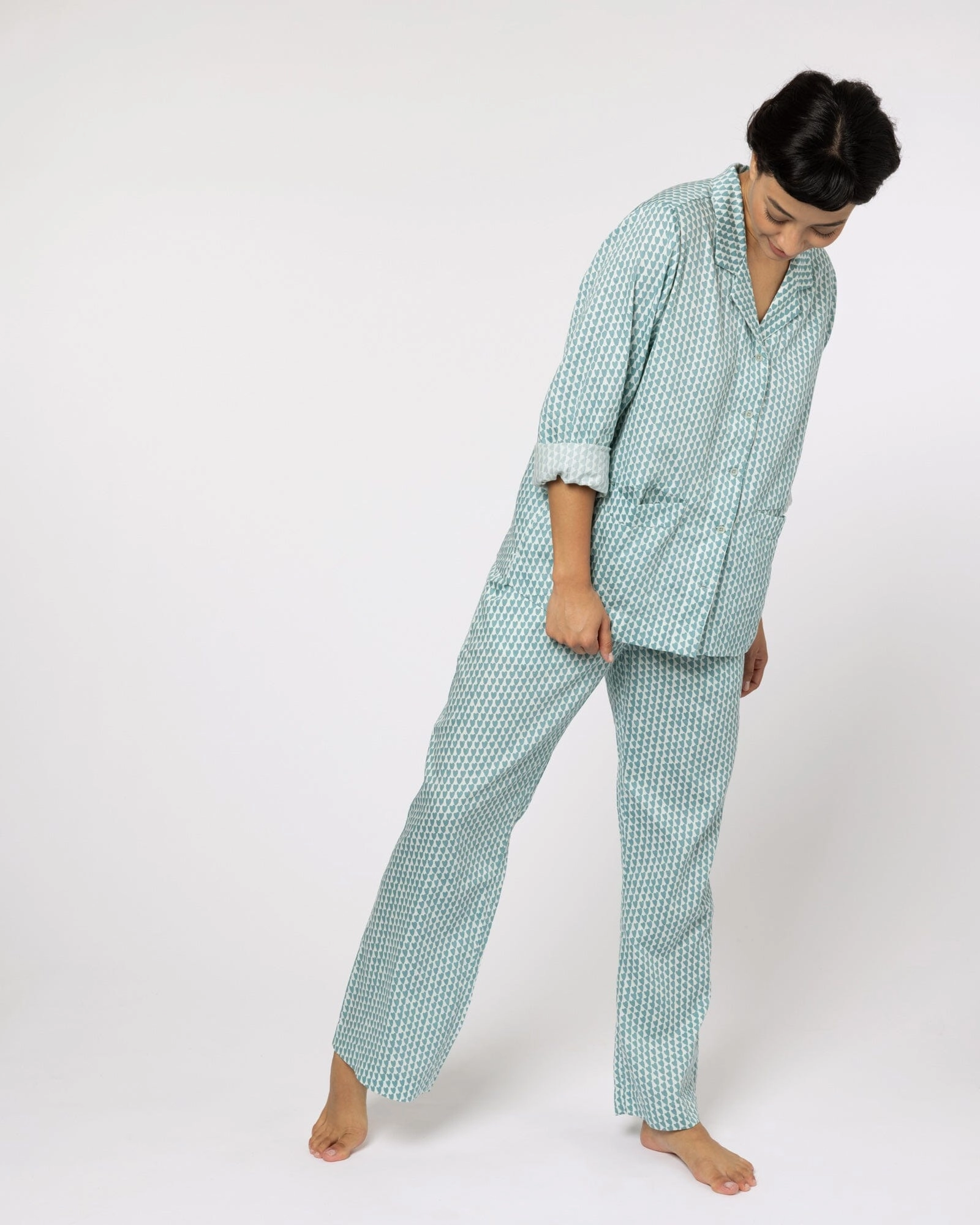 Organic Cotton Teal Pyjama Set, Hounds of Love