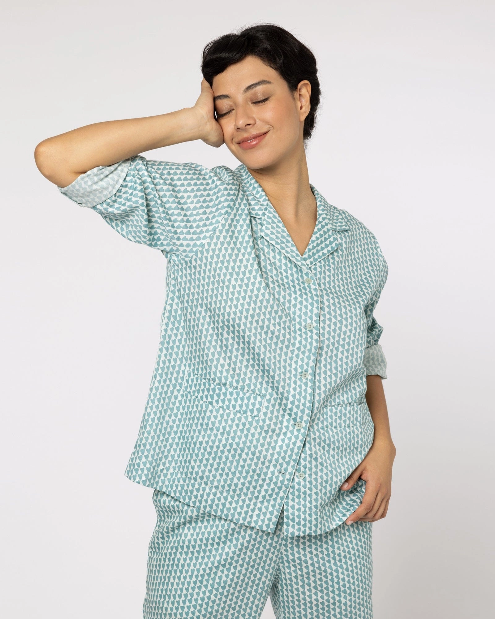 Organic Cotton Teal Pyjama Set, Hounds of Love