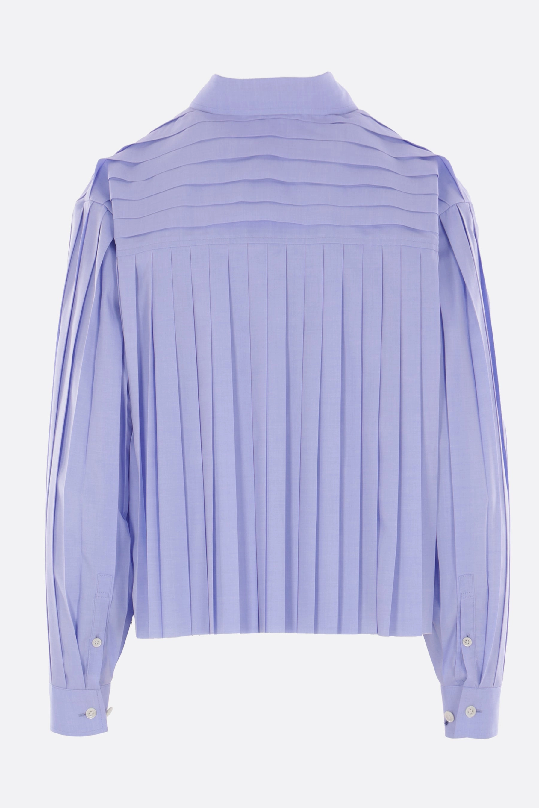 pleated crop shirt in Oxford cotton