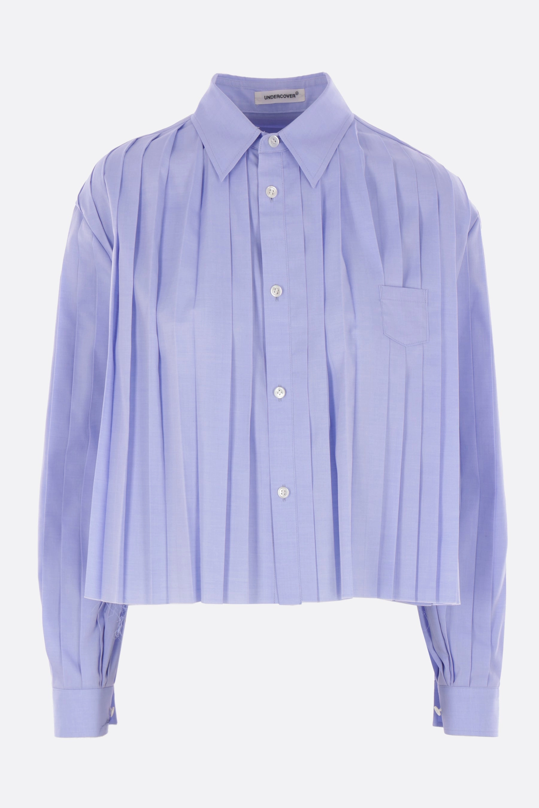 pleated crop shirt in Oxford cotton