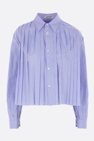 pleated crop shirt in Oxford cotton
