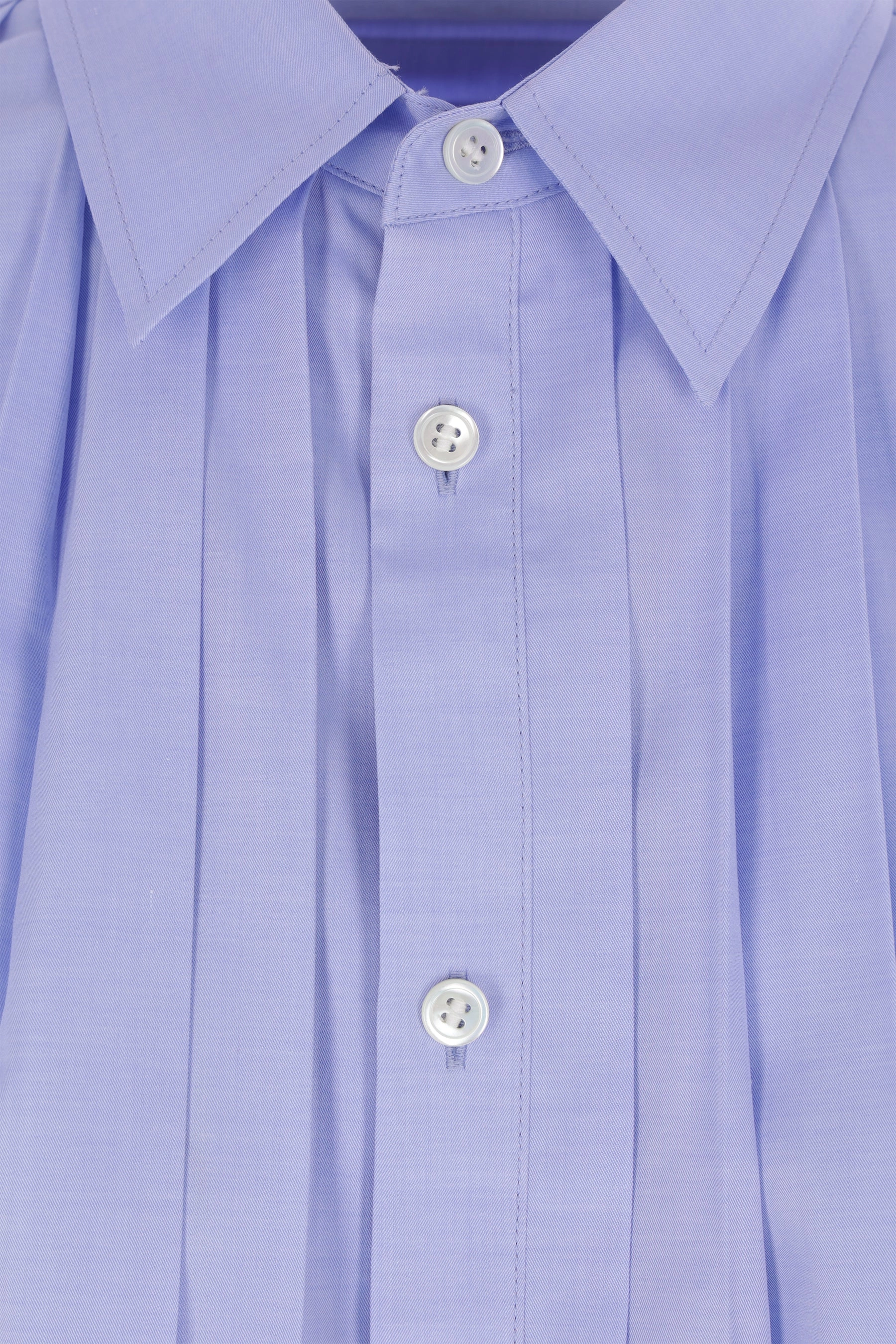 pleated crop shirt in Oxford cotton
