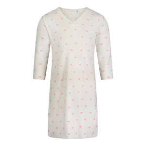 Polkadot GIRLS Pink Hearts Print DRESS V Neck LS