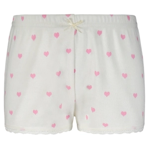 Polkadot GIRLS Pink Hearts Print SHORTS w Lace Hems -Restocked