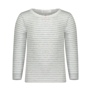 Polkadot GIRLS PJ CREW LS Grey Sailor Stripe w Lace