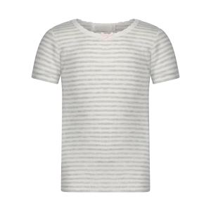 Polkadot GIRLS PJ CREW SS Grey Sailor Stripe w Lace