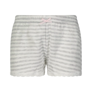 Polkadot GIRLS PJ SHORT Grey Sailor Stripe w Lace Hems
