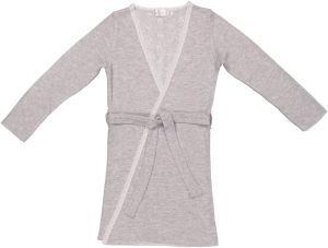 Polkadot GIRLS ROBE Heather Grey Vintage Hearts w Lace