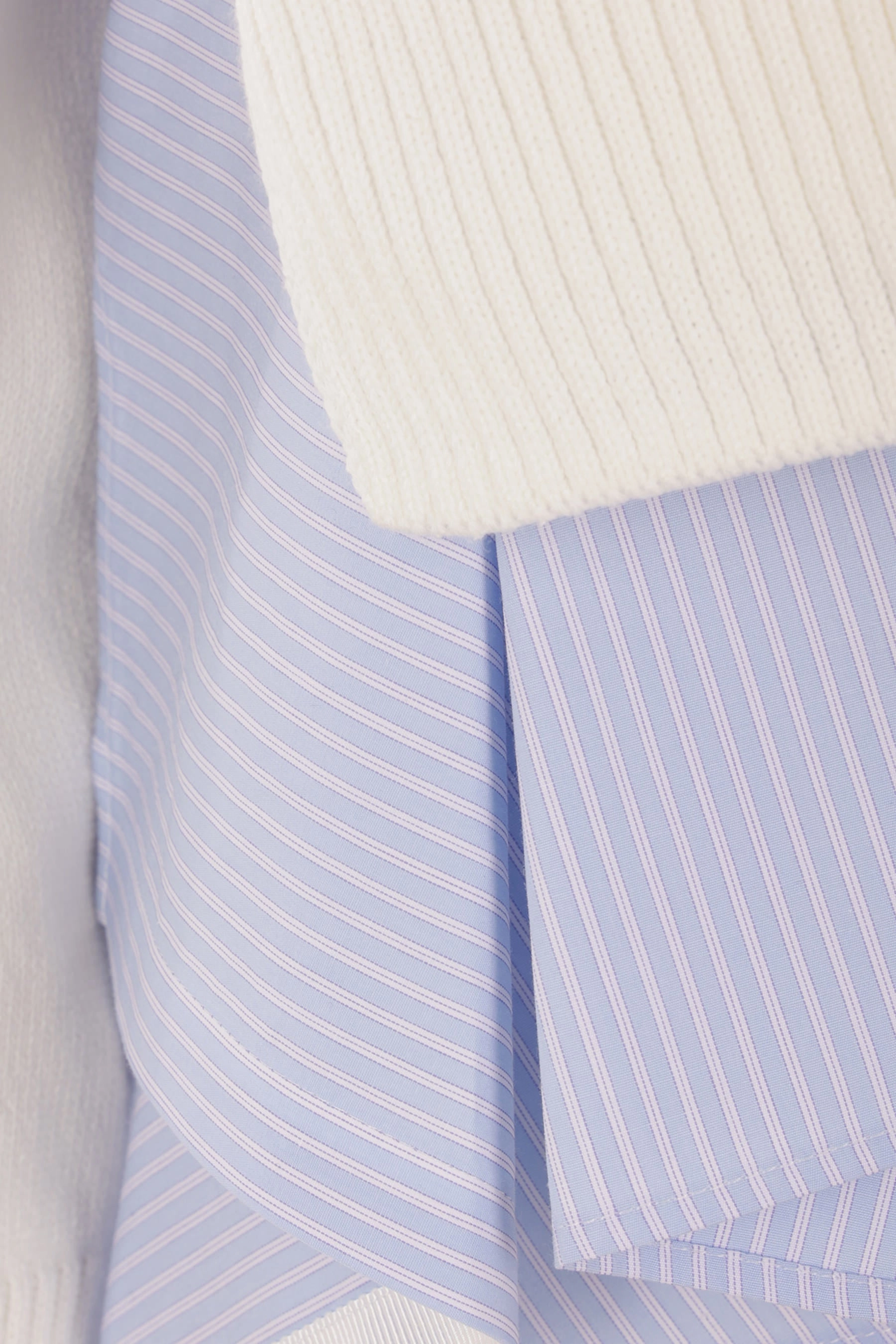 poplin shirt with overlay cardigan