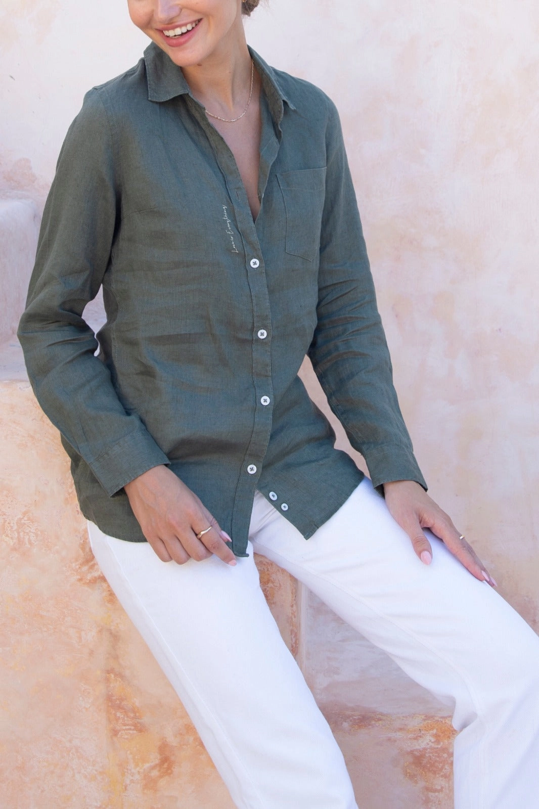 "Love Is Everything" Island Linen Shirt