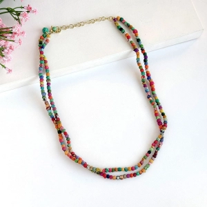 Recycled Sari Two Strand Necklace, India