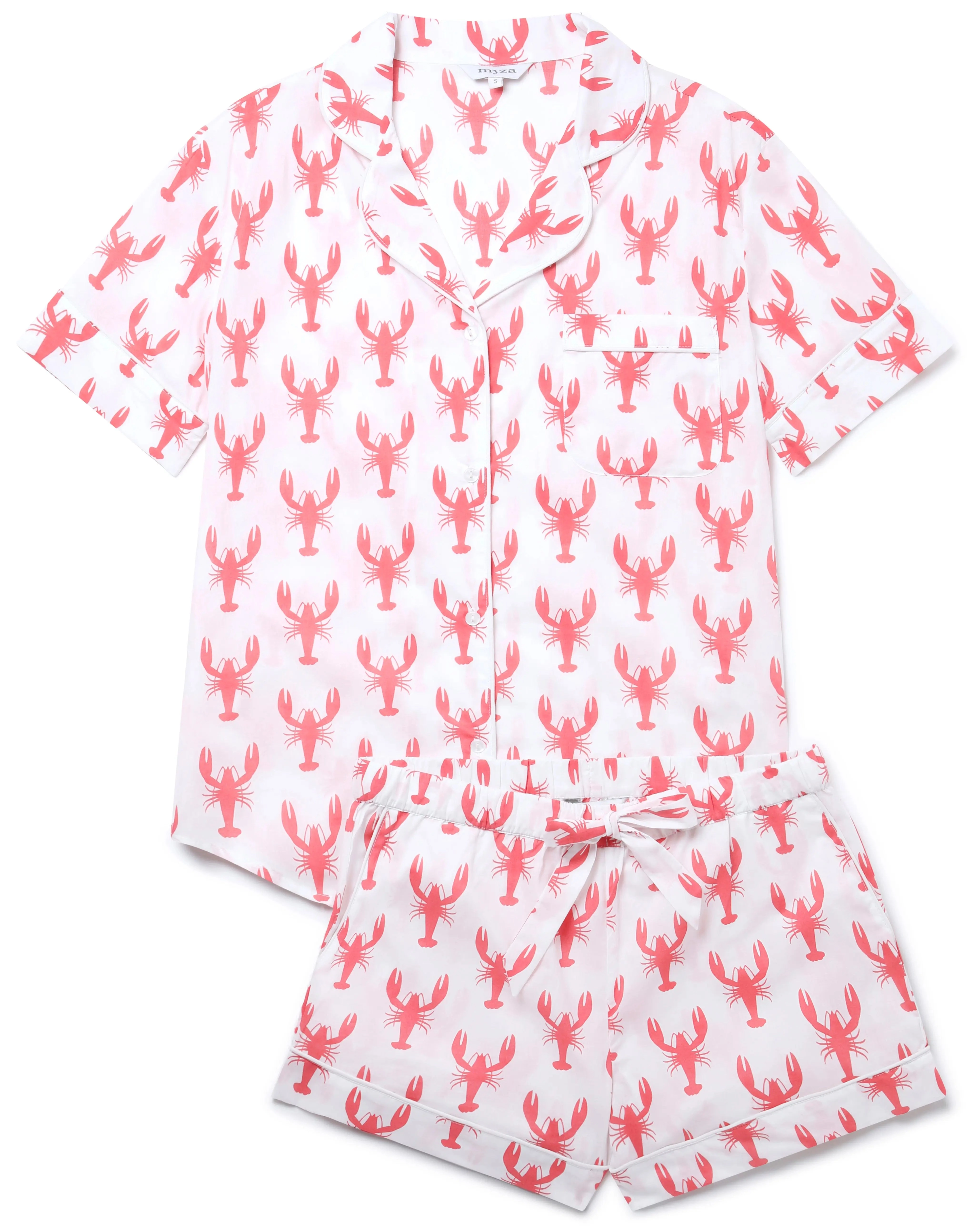 Red Lobster Women's Short Sleeve Organic Cotton Pyjama Short Set
