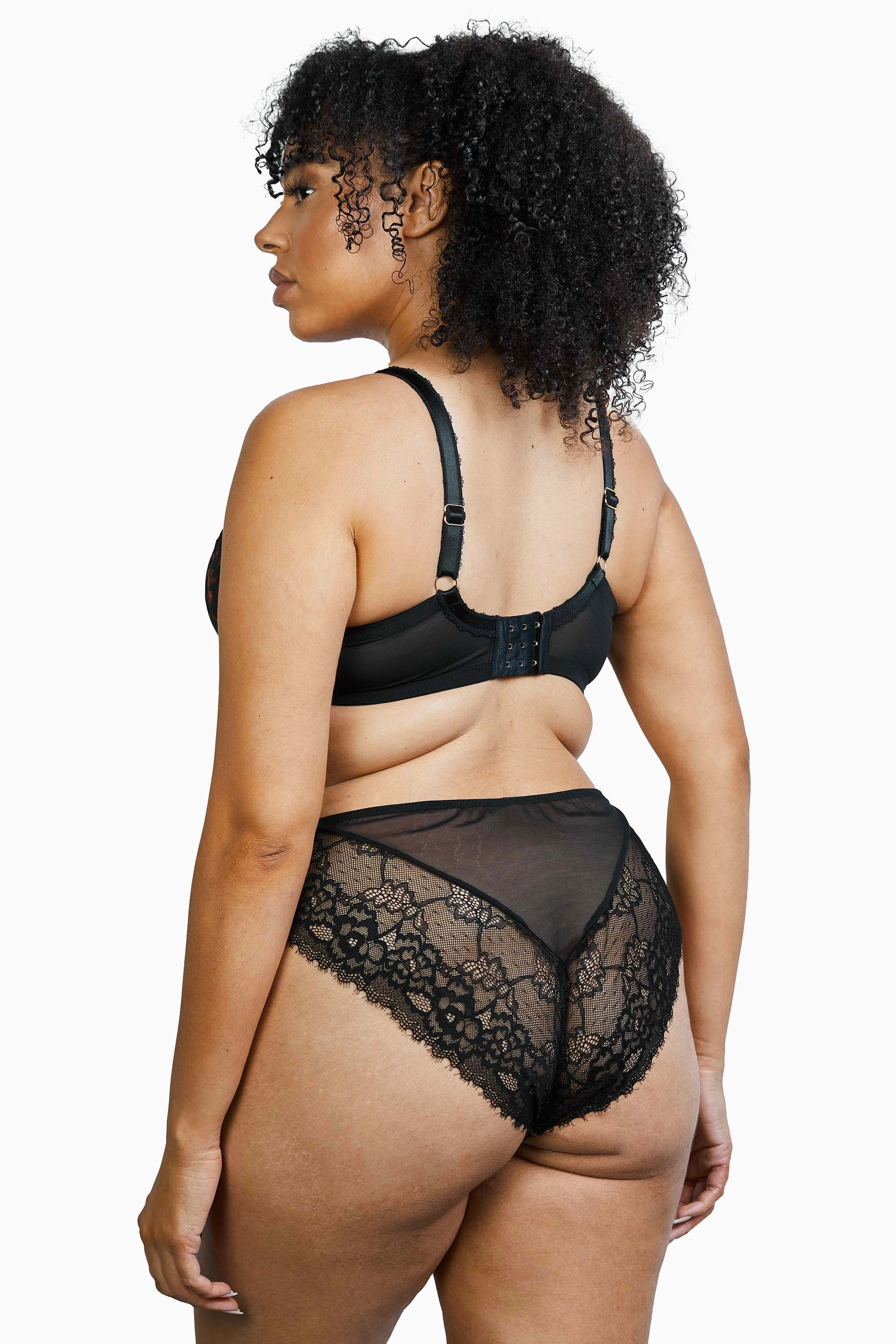 Rosalyn Black Tortoiseshell Lace Brazilian Brief