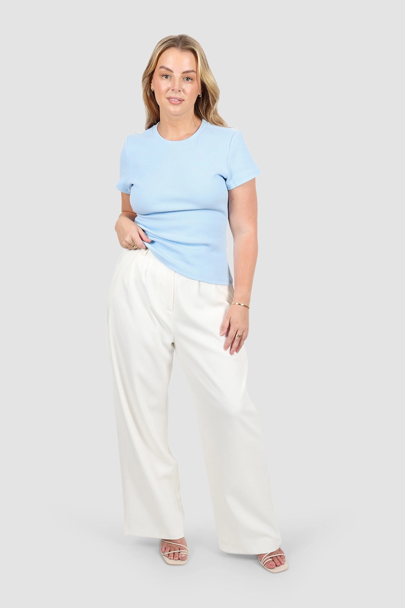 SAVANNAH RIB TEE BABY BLUE