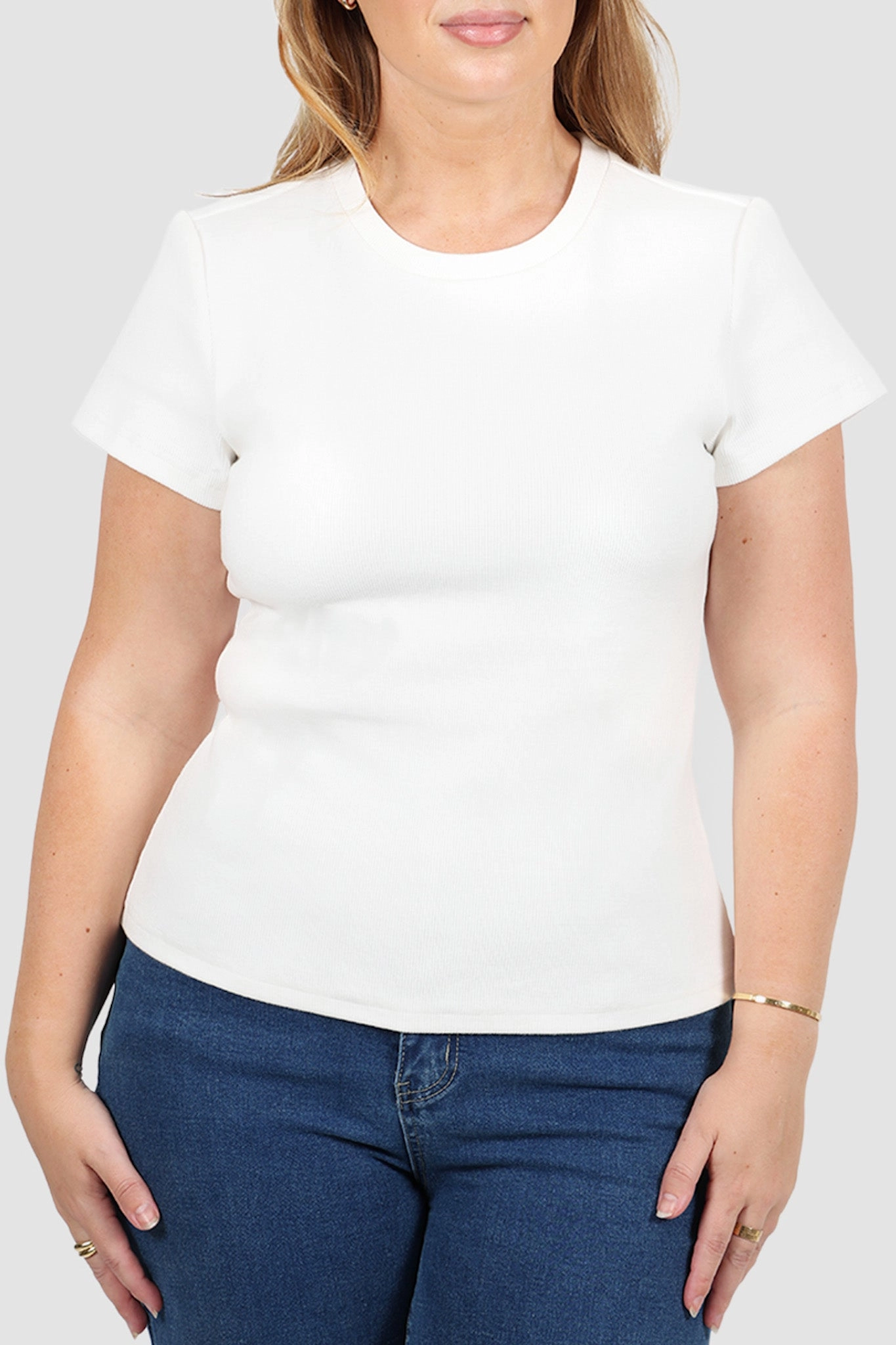 SAVANNAH RIB TEE WHITE