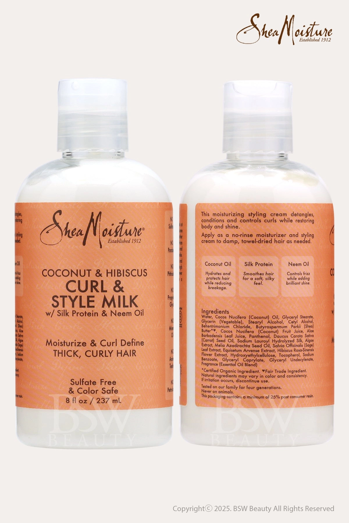 SHEA MOISTURE COCONUT & HIBISCUS CURL & STYLE MILK 8oz