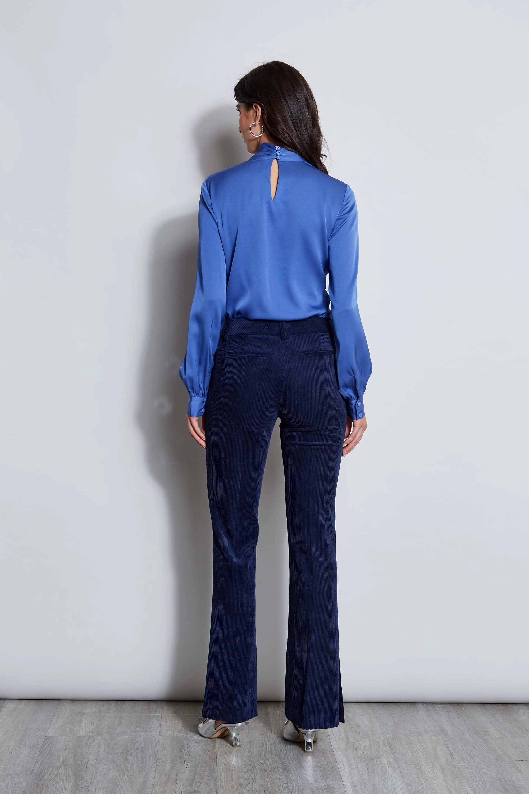 Silk Draped Neck Shirt