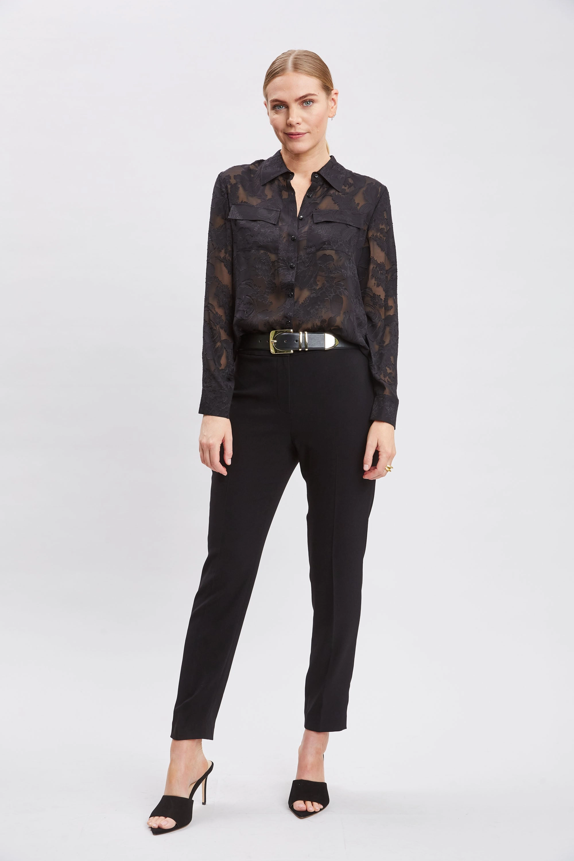 Silk Jacquard Utility Shirt