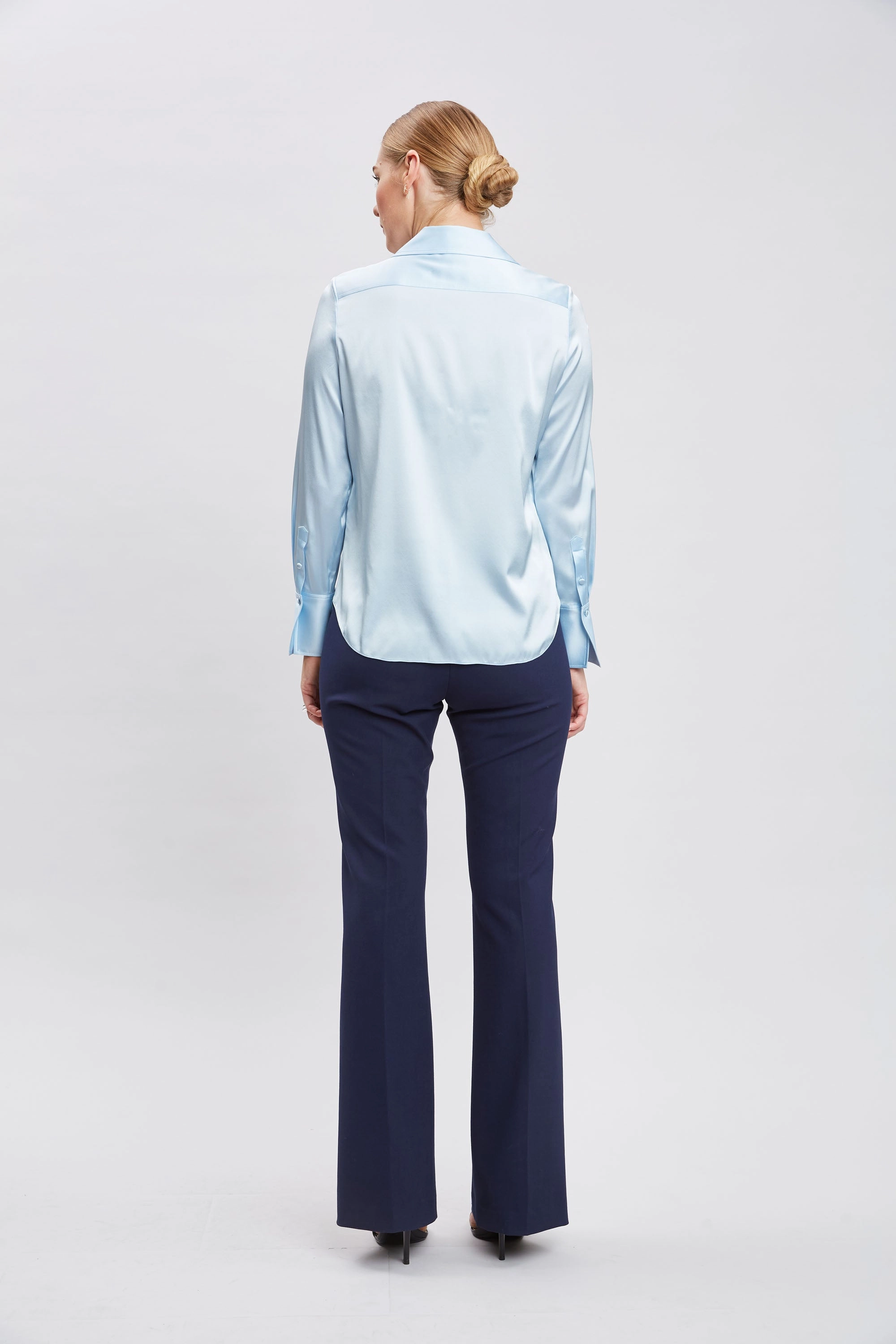 Silk Satin Button Down Shirt