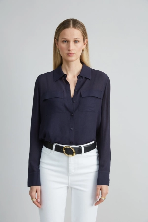 Silk Texture Utility Shirt