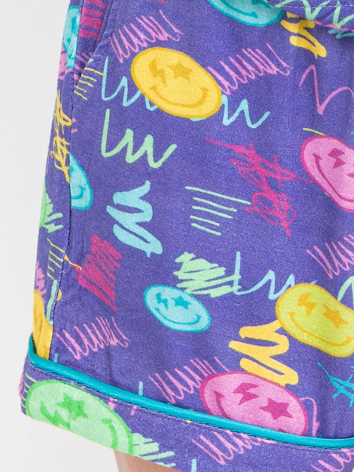 Smiley Face Short Sleeve Pajama Set