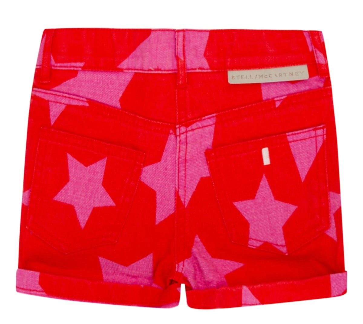 Stella McCartney Kids Star Printed Logo Detailed Denim Shorts