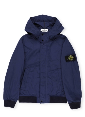 Stone Island Junior Logo Patch Hooded Jacket