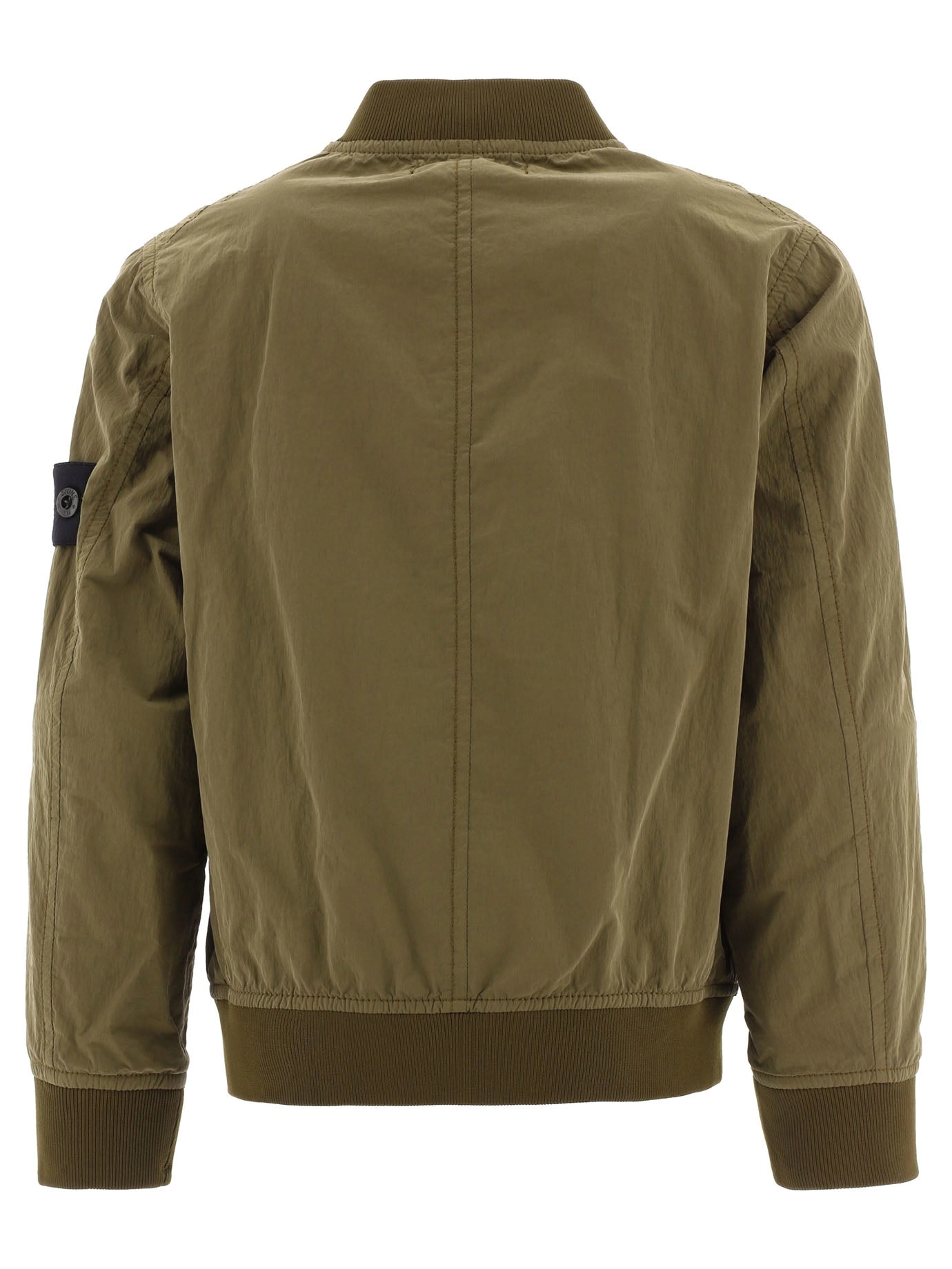 Stone Island Junior Logo Patch Zip-Up Bomber Jacket