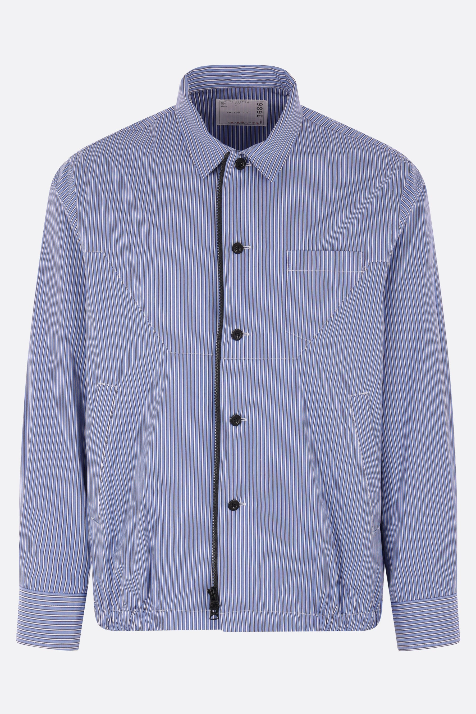 striped poplin overshirt
