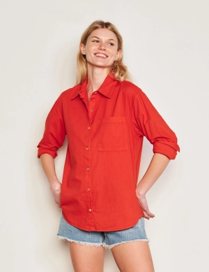 Sundry Classic Shirt & Flutter Short Set in Burnt Red