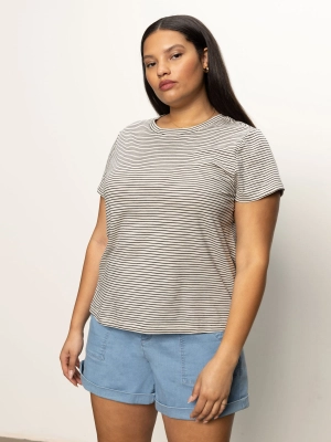 The Perfect Tee Pumice Stone / Black Stripe Extended Sizing