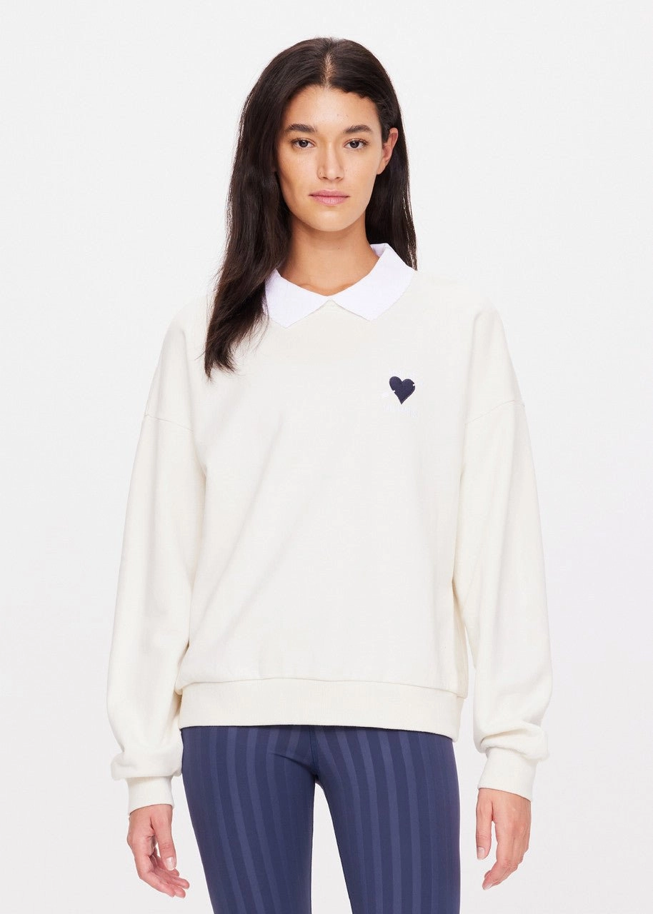 The Upside - Creme Pascal Collared Crew