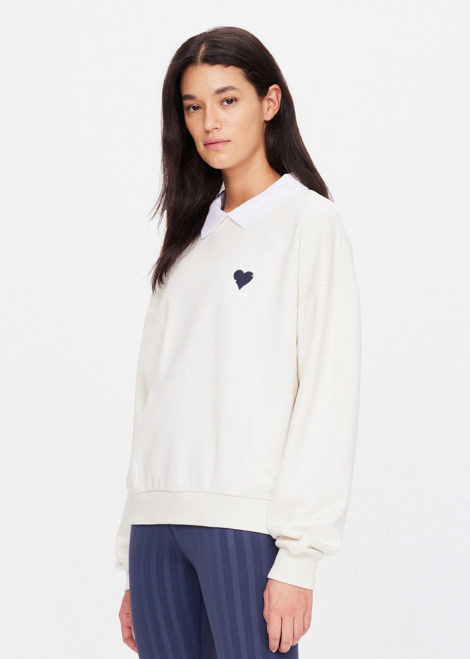 The Upside - Creme Pascal Collared Crew