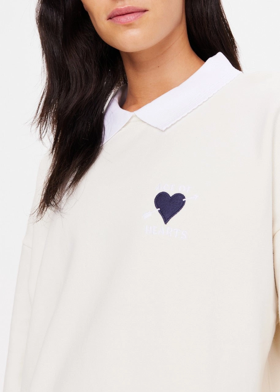 The Upside - Creme Pascal Collared Crew