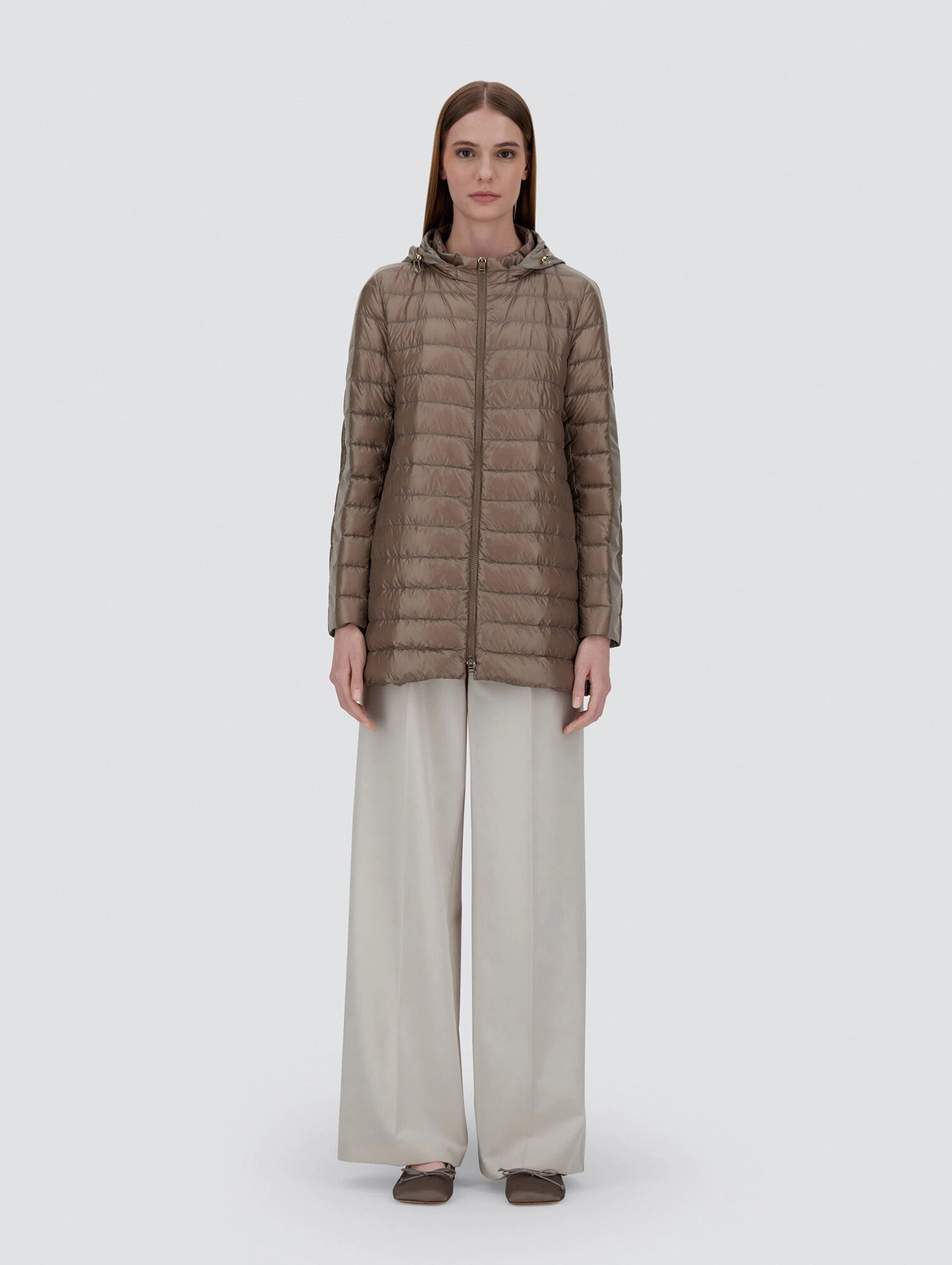 Ultralight Nylon and Techno Taffeta Jacket in Dove Grey