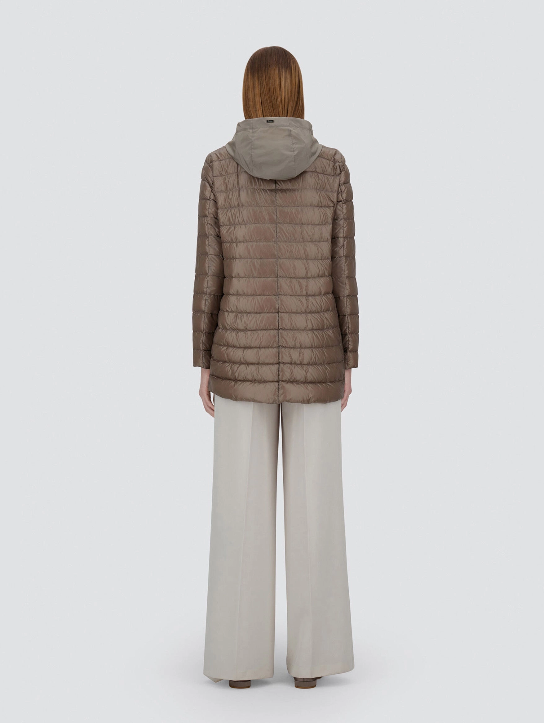 Ultralight Nylon and Techno Taffeta Jacket in Dove Grey