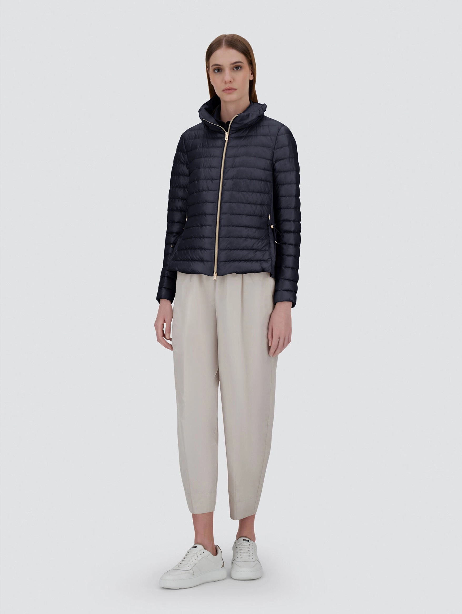 Ultralight Nylon and Techno Taffeta Jacket in Navy