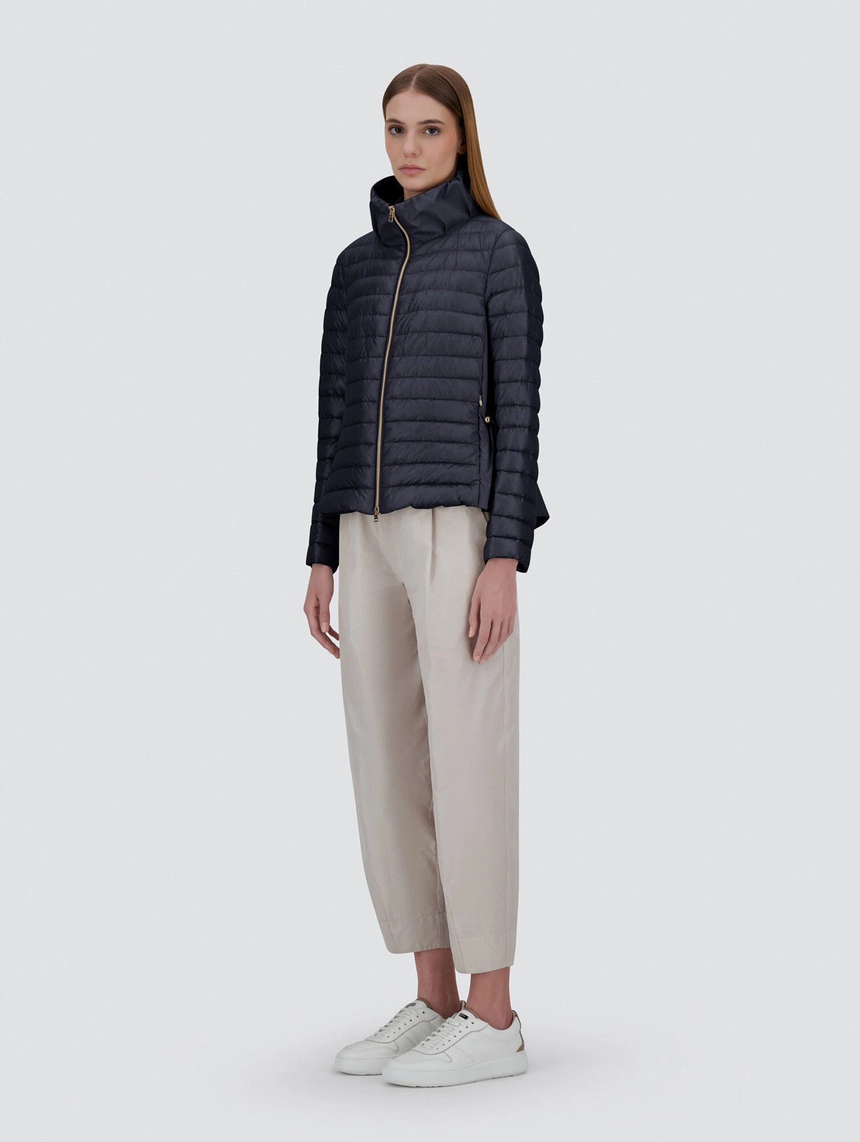 Ultralight Nylon and Techno Taffeta Jacket in Navy
