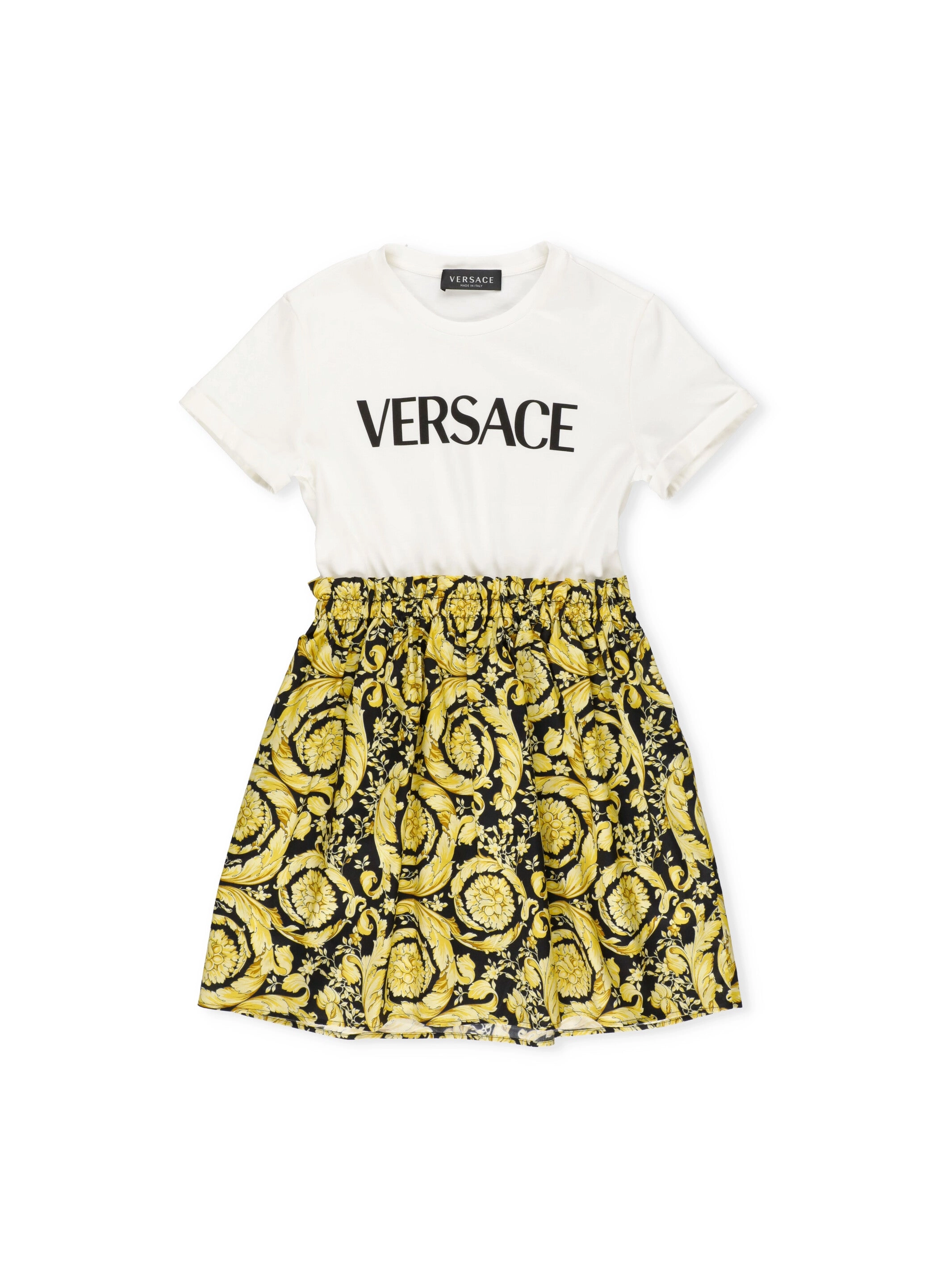 Versace Kids Logo Printed Baroque Printed Dress