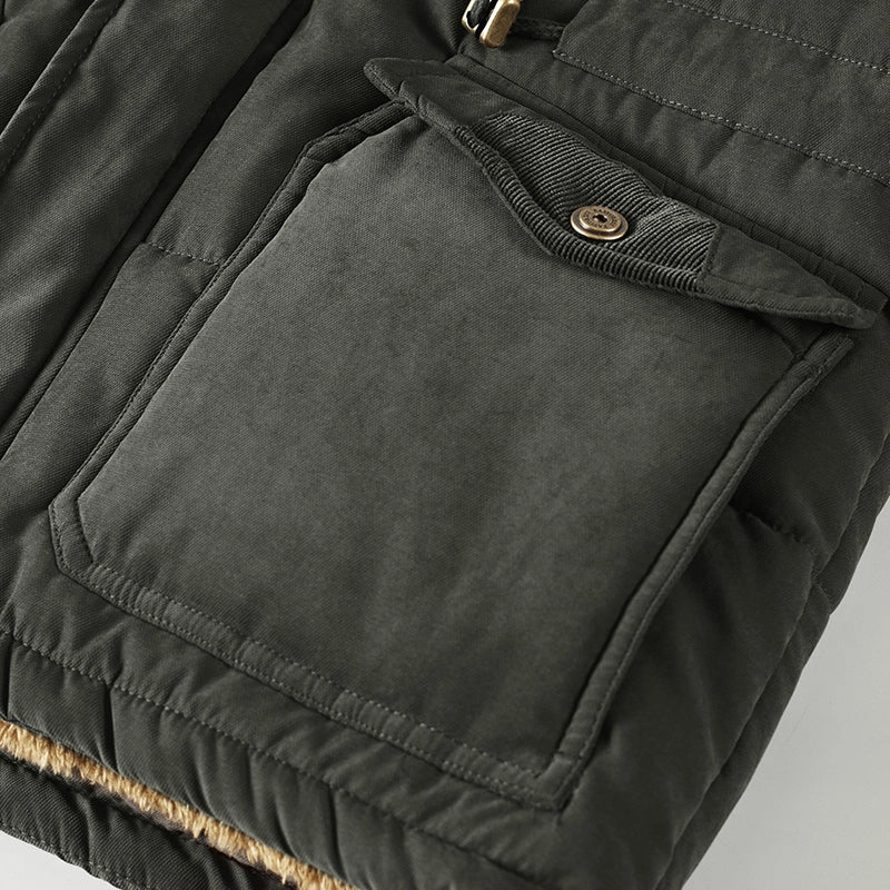 West Louis™ Windbreaker Male Multi-Pocket Parka