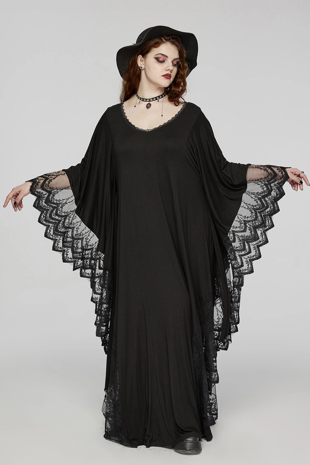 Witchy Woman Bat Sleeve Dress [Plus Size]