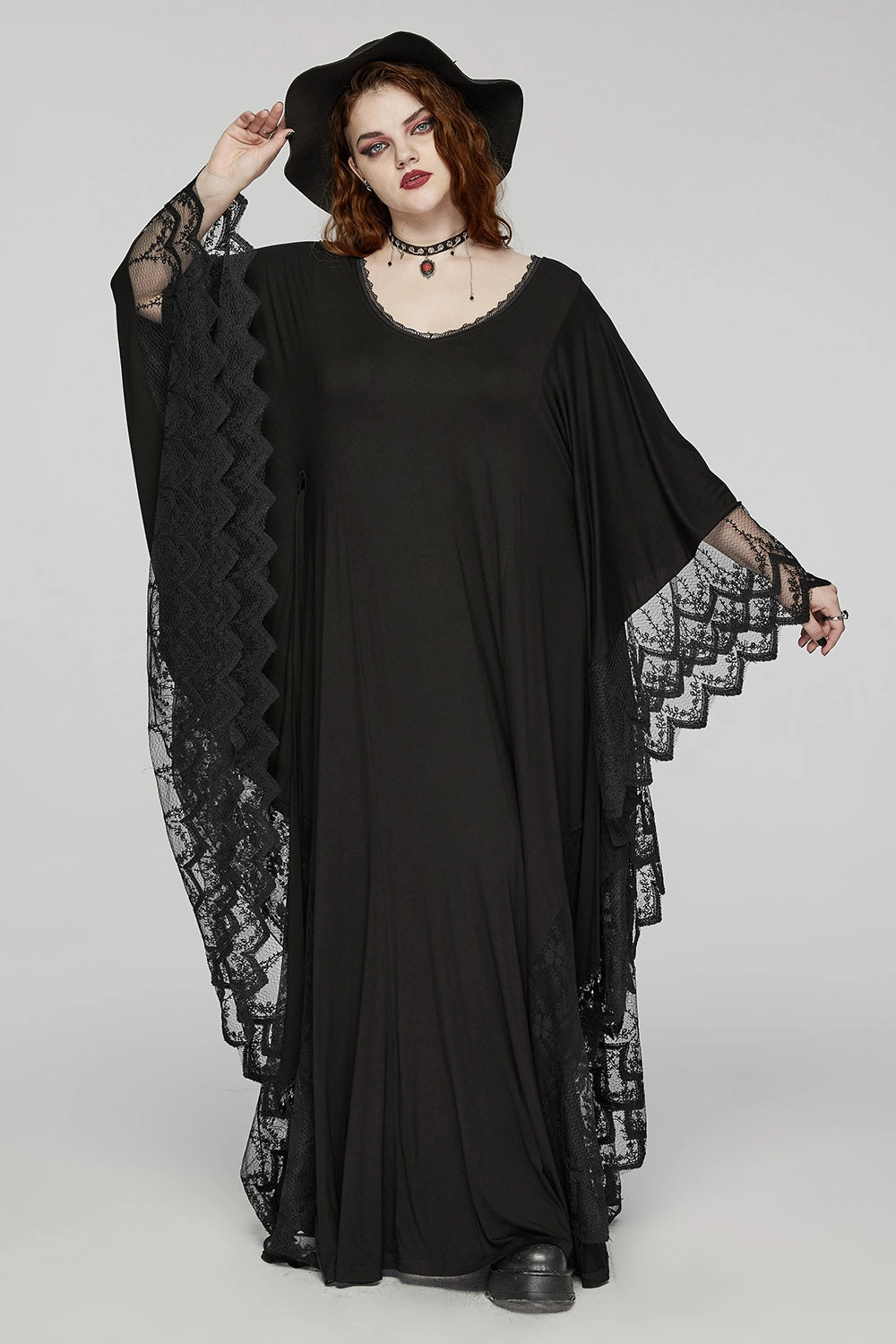 Witchy Woman Bat Sleeve Dress [Plus Size]