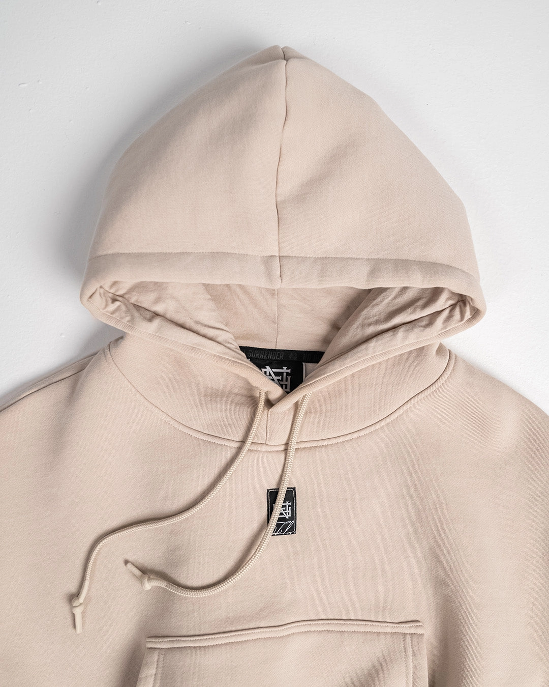 WOMENS OVERSIZED CROP HOODIE - TAN