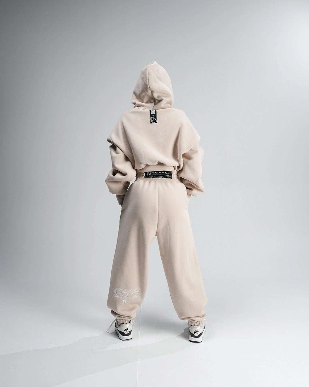 WOMENS OVERSIZED CROP HOODIE - TAN