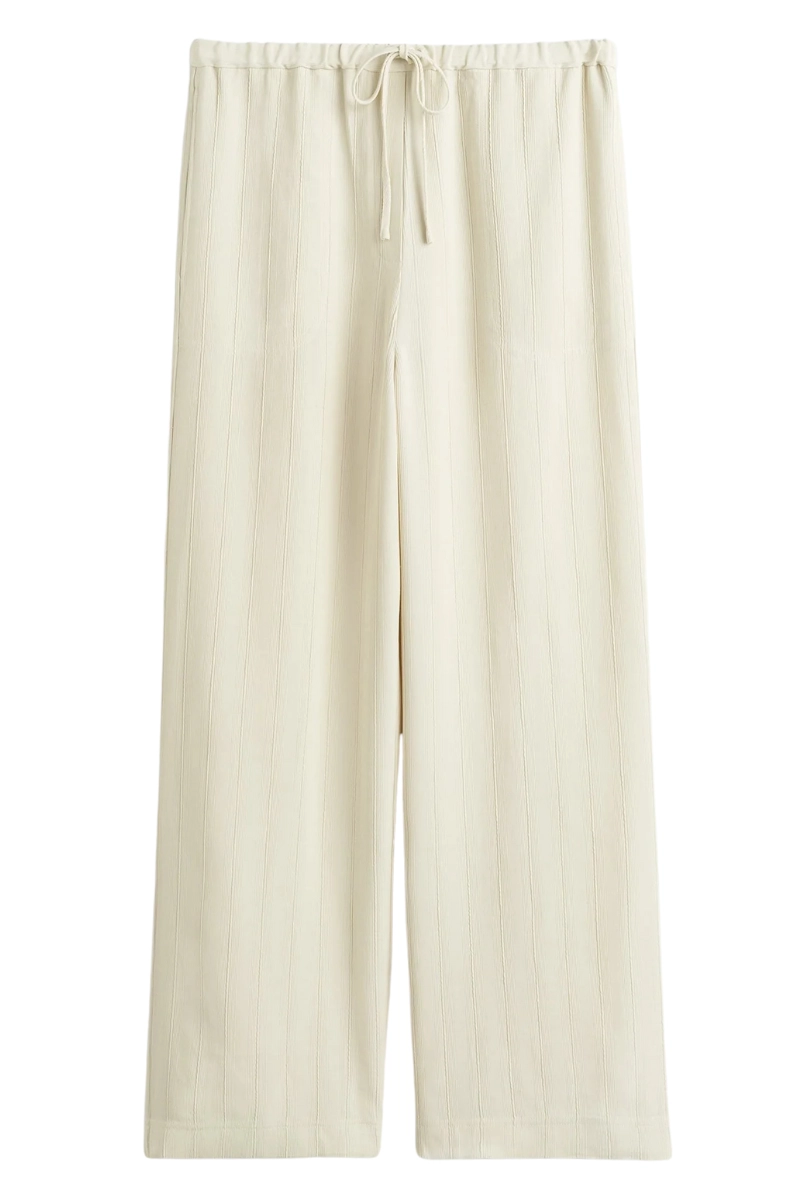 Woven Stripe Drawstring Trousers
