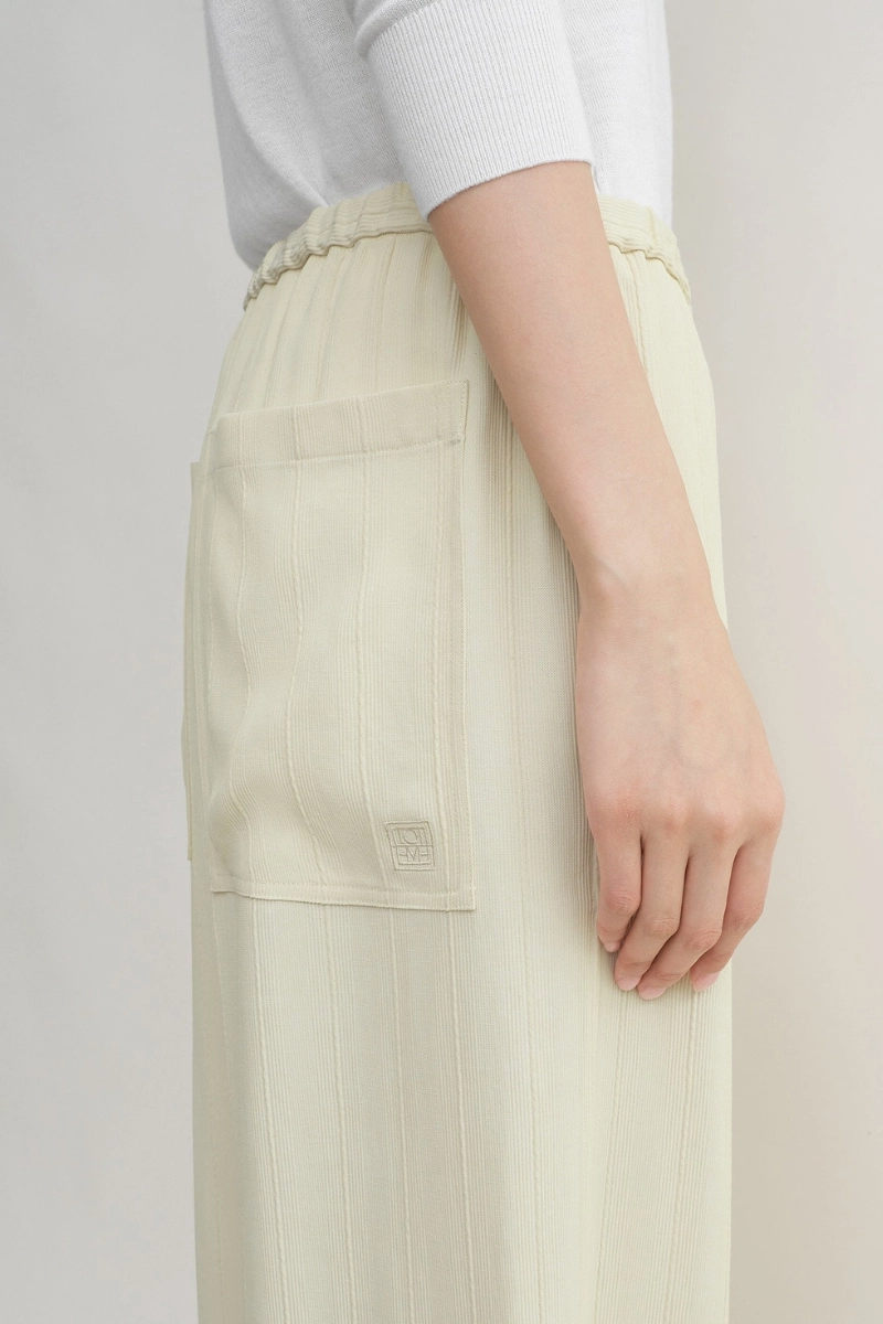 Woven Stripe Drawstring Trousers